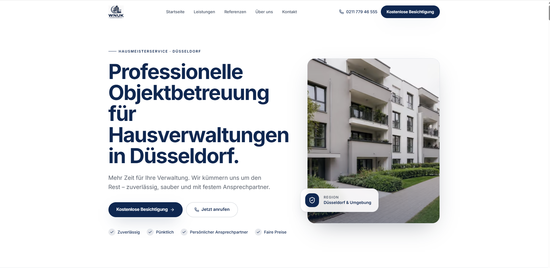 WNUK Hausmeisterservice — Kundenprojekt · Dienstleistung · Düsseldorf