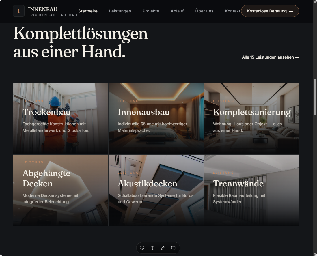 Precision Interiors — Trockenbau & Innenausbau — Kundenprojekt · Handwerk · Innenausbau